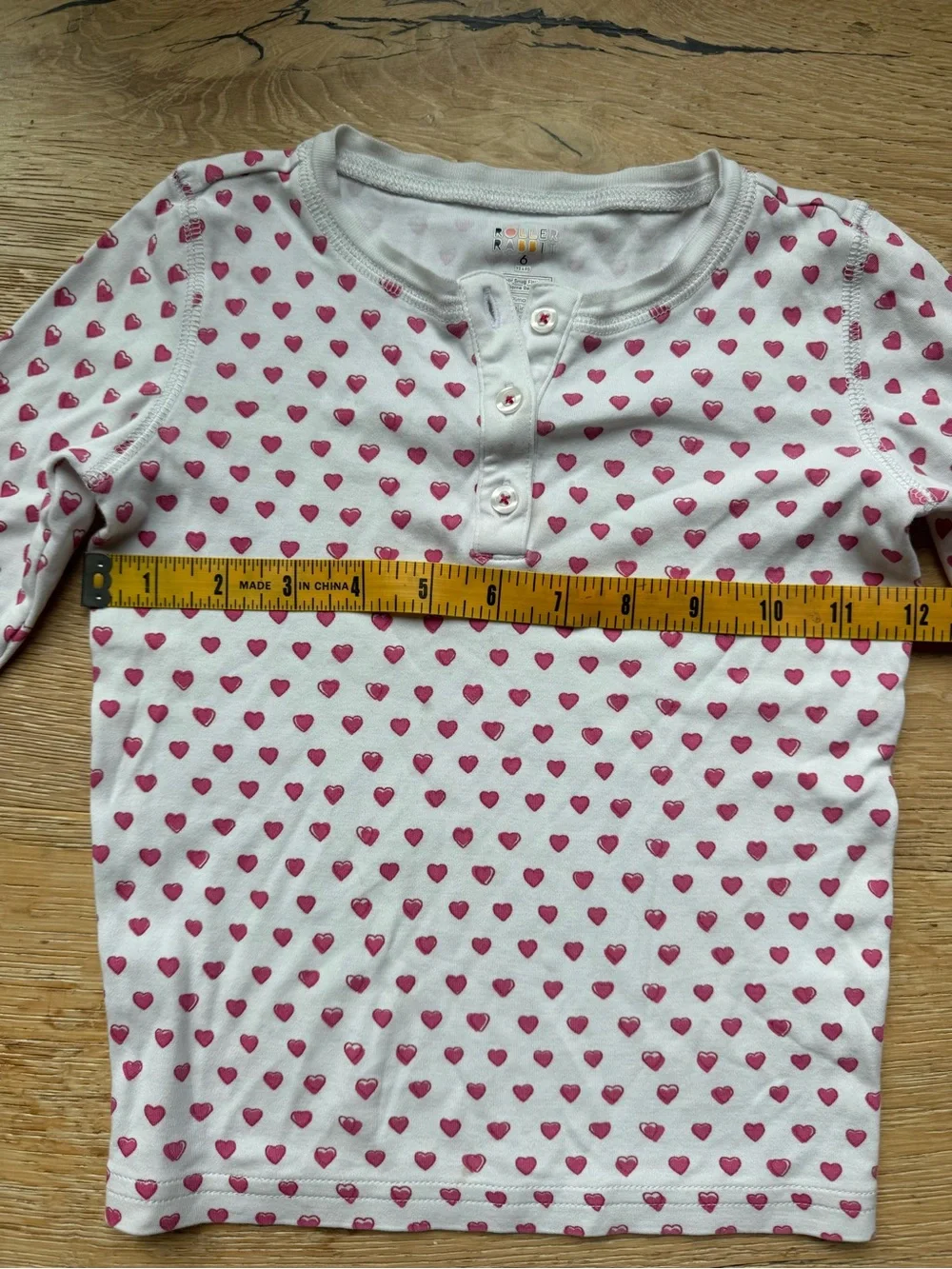 🔥ROLLER RABBIT Sz 6 kids Hearts Pajama Top only Pristine! Price firm!